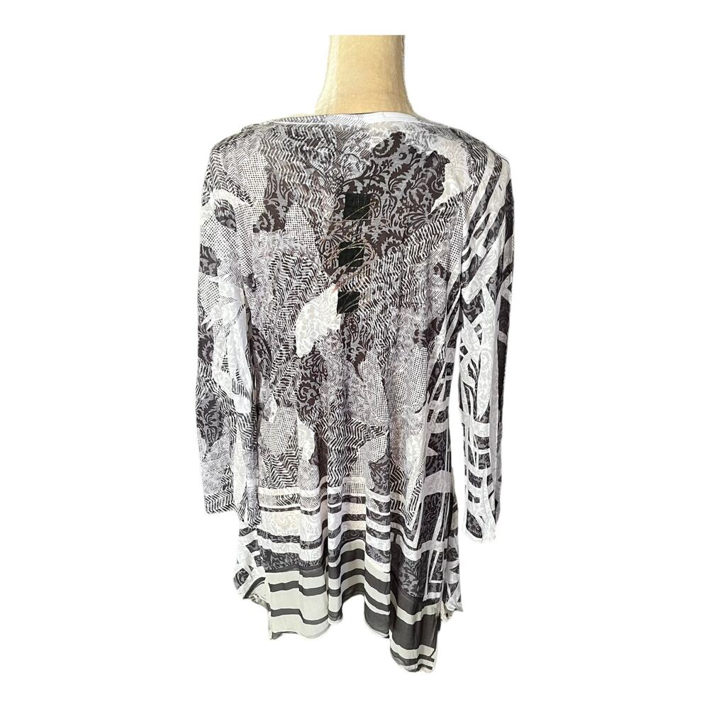 Katina Marie Gray Artsy Art to Wear Tunic Top Lightweight Size XL - Picture 6 of 7